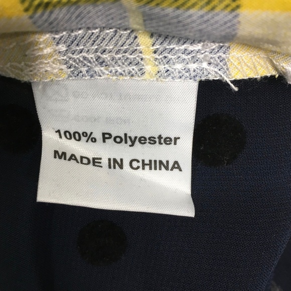 Miss Finch Skirt Yellow, Navy & White Plaid Large new - Picture 8 of 8